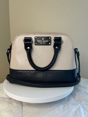 kate spade Two-Tone Pebbled Leather Crossbody — Cream and Black